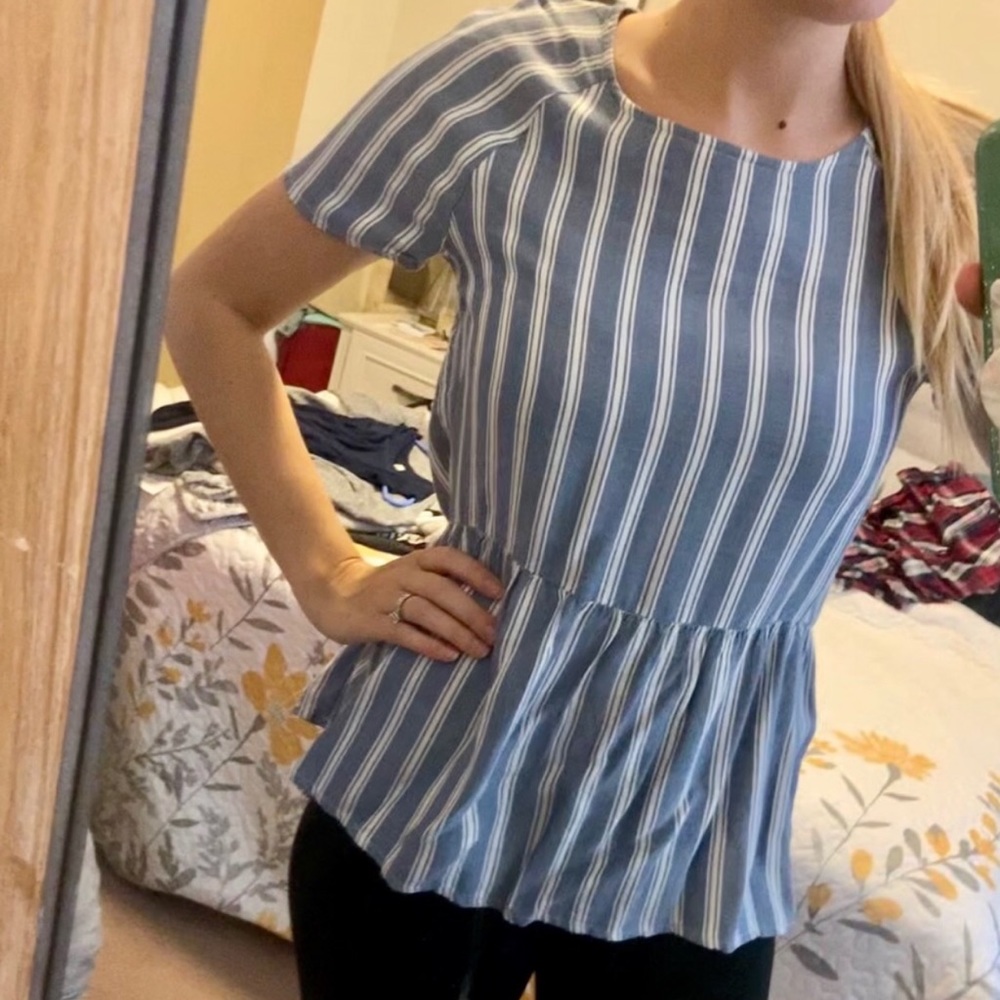 2/$10 Blue and white striped top